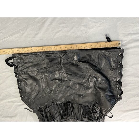 Genuine Buffalo Leather Naverre Leather Vest Men XXXL Italian Stone Fringe - Picture 6 of 10